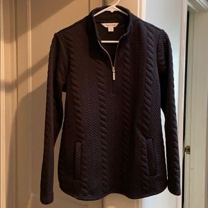 Cold water creek black quilted sweatshirt size M